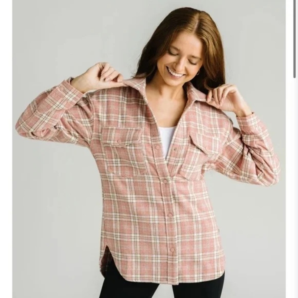 Pink Plaid Button-Down Flannel